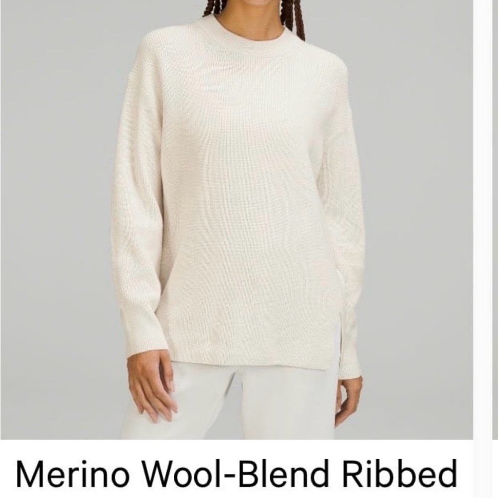 lululemon athletica merino wool blend ribbed sweater 6 EUC